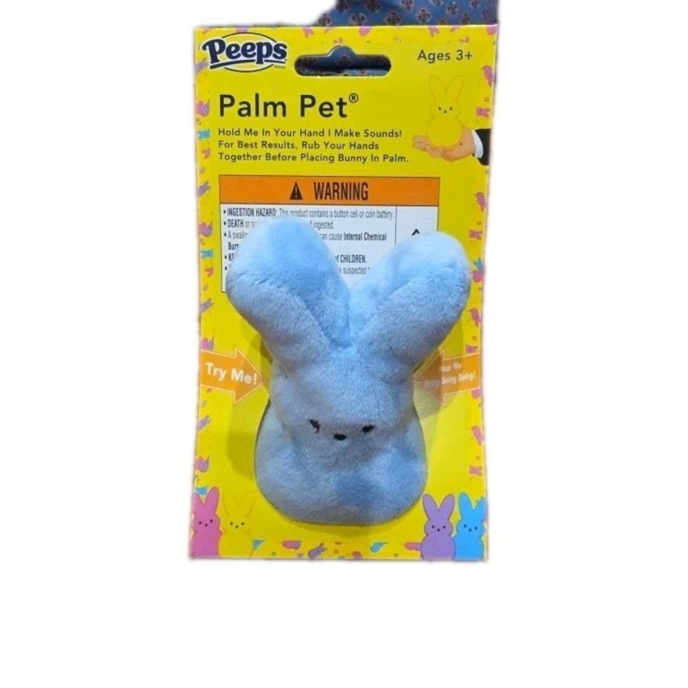 2026 Peeps Blue Bunny Palm Pet - Makes Boing Boing Boing! Sounds in Your Palm - Picture 2 of 4
